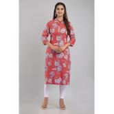 MAUKA - Red Rayon Women's Straight Kurti ( Pack of 1 ) - None