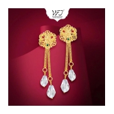 Vighnaharta Golden Drop Earrings ( Pack of 1 ) - Golden