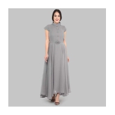 JASH CREATION - Grey Georgette Womens Fit & Flare Dress ( Pack of 1 ) - None