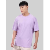 AKTIF Cotton Blend Oversized Fit Solid Half Sleeves Mens T-Shirt - Lavender ( Pack of 1 ) - None