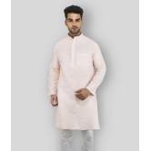 DESHBANDHU DBK Peach 100 Percent Cotton Kurta Single - None