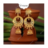 VIVASTRI Golden Jhumki Earrings ( Pack of 1 ) - Golden