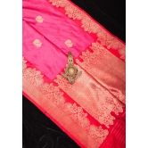 Peacock Butta Shikaargah Banarasi  Saree in Pink Dual Tone and Red | Silk Mark Certified