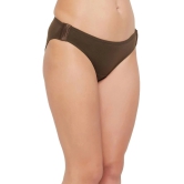 Clovia Pack of 1 Cotton Solid Womens Bikini ( Brown ) - None