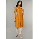 Glorious - Yellow Rayon Women's Front Slit Kurti ( Pack of 1 ) - None