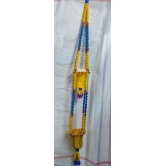 Macrame Hanging Planter with 2 Pots, Yellow and Blue