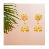 LUV FASHION Golden Jhumki Earrings ( Pack of 1 ) - Golden