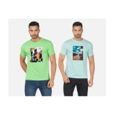 CHOZI Cotton Blend Regular Fit Printed Half Sleeves Men's T-Shirt - Multicolor ( Pack of 2 ) - None