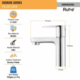 Demure Pillar Tap Brass Faucet- by Ruhe®