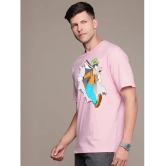 AKTIF Cotton Regular Fit Printed Half Sleeves Mens T-Shirt - Pink ( Pack of 1 ) - None