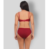 TCG Maroon Lace Bra & Panty Set - 36