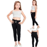 ICONIC ME-Kids Girls Premium Black Denim Jeans - None