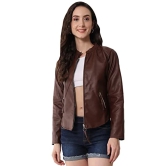 FUNDAY FASHION Women Other Full Sleeve Solid Leather Standard Length Jacket