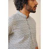 Jompers Mens Embroiderd Kurta only-S / Grey