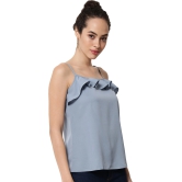 ALL WAYS YOU Women Top Crepe fabric  Sky Blue XS