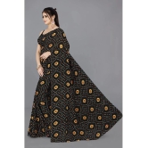 ANAND SAREES - Black Georgette Saree Without Blouse Piece ( Pack of 1 ) - Black