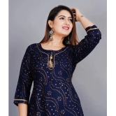 Smien - Blue Rayon Womens Anarkali Kurti ( Pack of 1 ) - None