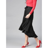 Black Ruffled Layered A-line Skirt