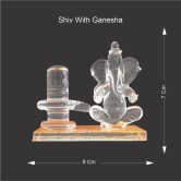 THE ALLCHEMY Glass Shiv with Ganesha, Gifting Shiv Ganesha Statue