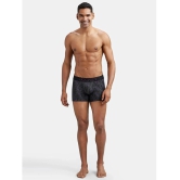 Jockey FP23 Men Super Combed Cotton Elastane Stretch Printed Trunk - Black & Plum - None