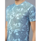 Diaz Cotton Blend Regular Fit Printed Half Sleeves Mens T-Shirt - Blue ( Pack of 1 ) - None