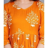 SIPET - Mustard Rayon Womens Anarkali Kurti ( Pack of 1 ) - None