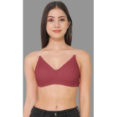 Madam - Burgundy Cotton Blend Lightly Padded Womens Everyday Bra ( Pack of 1 ) - None