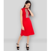 Addyvero - Red Cotton Blend Womens Fit & Flare Dress ( Pack of 1 ) - None