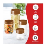 Milton Stack IT 2300 Plastic Storage Jar, 1 Piece, 2.19 Litres, Brown | Air Tight | Storage Jar | Kitchen Organiser | BPA Free | Stackable | Modular | Food Grade | Multipurpose Jar - Brown