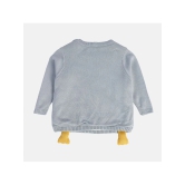 Miniklub Baby Girls Round Neck Full Sleeve Knit Sweater (Grey Color) - None