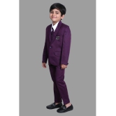 DKGF Fashion - Purple Polyester Boys 3 Piece Suit ( Pack of 1 ) - None