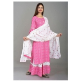 Lee Moda - Pink Straight Rayon Women's Stitched Salwar Suit ( Pack of 1 ) - XXL