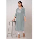 Kapadia - Grey Rayon Womens Straight Kurti ( Pack of 1 ) - None