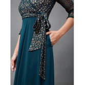 Miss Chase Georgette Printed Full Length Womens Wrap Dress - Teal ( Pack of 1 ) - None