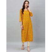 KIPEK - Mustard Rayon Womens Straight Kurti ( Pack of 1 ) - None