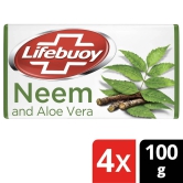 Lifebuoy Neem & Aloe Vera 100% Skin Protection Soap 100 G (Pack Of 4)