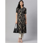 Vbuyz - Black Cotton Womens Front Slit Kurti ( Pack of 1 ) - None