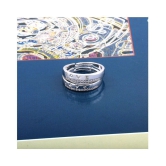 SILVERSHINE,silver plated ring simbol of love decorated of diamond adjustable couple ring for men and women. - None