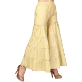 Women Gold-Toned Flared Handloom Palazzos