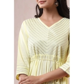 Juniper Cotton Applique Midi Womens Fit & Flare Dress - Yellow ( Pack of 1 ) - None