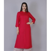 Doriya Pink Rayon A-line Kurti - Single - None