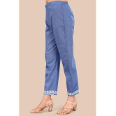 Glomee - Blue Cotton Straight Women''s Casual Pants ( Pack of 1 ) - None