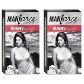 Manforce Ribbed & Dotted Sunny Edition Condoms 10 Pcs x Pack of 2