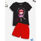 Trampoline Black & Red Cotton Blend Girls Top With Shorts ( Pack of 1 ) - None