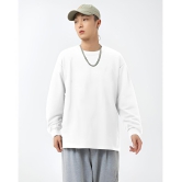 AUSK Cotton Blend Oversized Fit Printed Full Sleeves Mens T-Shirt - White ( Pack of 1 ) - None