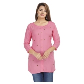 JC4U - Pink Rayon Womens Straight Kurti - XL