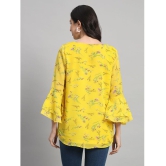 Curvydrobe Yellow Georgette Womens A-Line Top ( Pack of 1 ) - None