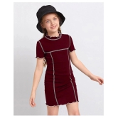 Addyvero - Maroon Cotton Blend Girls A-line Dress ( Pack of 1 ) - None