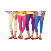 BEIGE,FUCSHIA AND PURPLE COLOURS CAPRI LEGGINGS FOR GIRLS - 9-10 Years