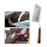 INGENS Combo of Car and Carpet Cleaning Brush and Microfiber Cleaning Cloths,40x40cms 400GSM Highly Absorbent, Lint and Streak Free,Wash Cloth for Car, Window(Pack of 1 Cloth and 1 Brush)